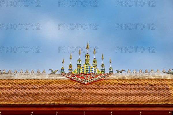 Roof detail, Wat Sensoukharam, Luang Prabang, Laos, Asia