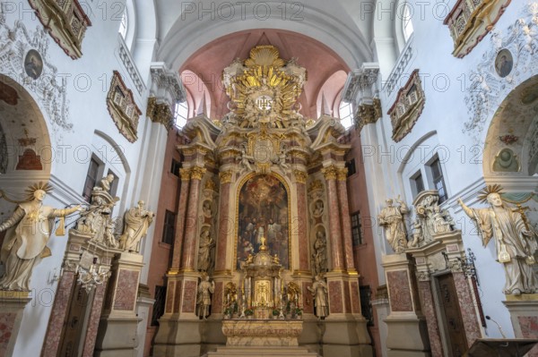 High altar in the baroque church of St Martin, Grüner Markt, Bamberg, Upper Franconia, Bavaria, Germany, Europe