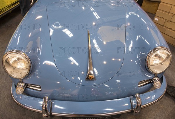 The front end of a Porsche 1600. Techno Classica is the trade fair for vintage, classic and prestige cars, motorsport, motorbikes, spare parts and restoration, Essen, 27 March 2014, Essen, North Rhine-Westphalia, Germany, Europe