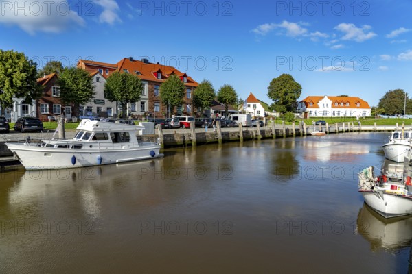 The inner harbour of Tönning, North Friesland district, Schleswig-Holstein, Germany, Europe