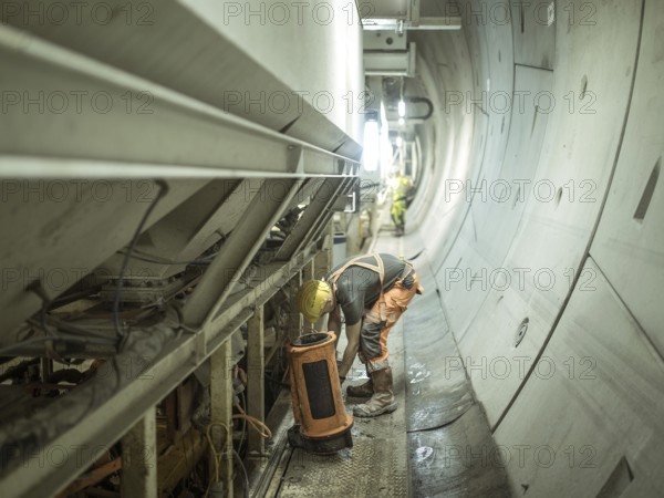 Work on the Wilma double-shield tunnelling machine in the H53 construction lot, Brenner Base Tunnel, Wolf, Tyrol, Austria, Europe