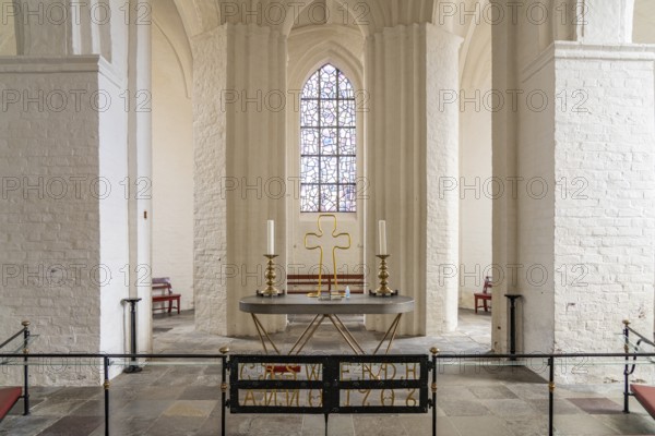 Interior of St Hans Church in the main town of Stege, Mön Island, Denmark, Europe