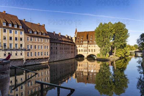 The Heilig-Geist-Spital and Spital Apotheke in Nuremberg, Bavaria, Germany, Europe