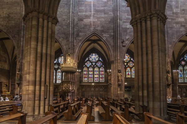 Interior of Freiburg Minster, Freiburg im Breisgau, Black Forest, Baden-Württemberg, Germany, Europe