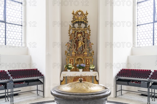 Baptismal font in St. Blasius Cathedral in St. Blasien, Black Forest, Baden-Württemberg, Germany, Europe
