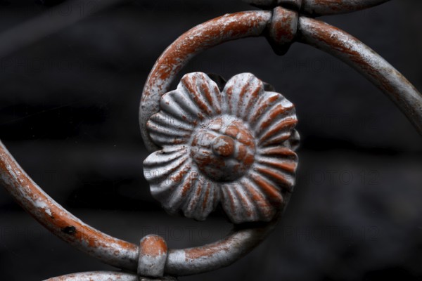 Detail of a banister to the parish church, St Peter, Villnöß, Funes, Villnößtal, South Tyrol, Italy, Europe