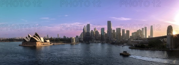 Australia Sydney downtown skyline panorama and financial business center cityscape near Opera House