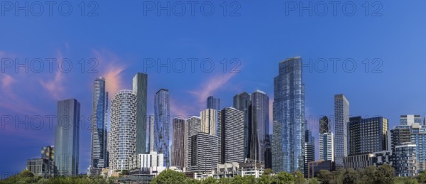 Australia scenic Melbourne downtown skyline panorama and financial business center