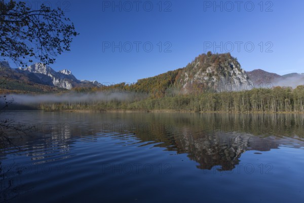 Autumn mood at lake Almsee, Grünau, Austria, Totes Gebirge, Europe
