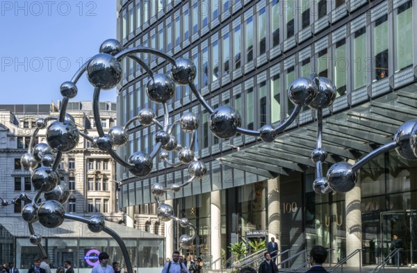 'Infinite Accumulation' artwork by Yayoi Kusame, near Liverpool Street railway station, London, England, UK