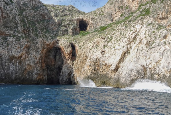 Sea cave on the coast of Santa Maria di Leuca, Apulia, Salento, Italy, Europe