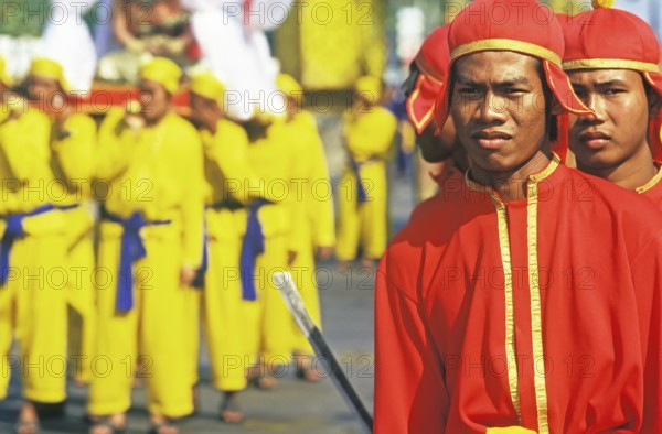 Thai soldiers parading, King Narai Reign Fair, Lopburi, Thailand, Asia