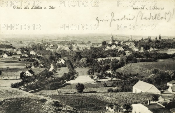 Historical postcard, picture postcard, Zehden an der Oder, West Pomerania, today Cedynia in Poland, digitally enhanced reproduction of an original from around 1900, picture postcard