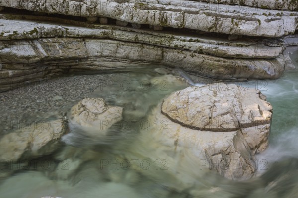Rocks and clear water, Taugl creek, Bad Vigaun, Austria, Europe