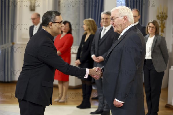 Ajit Vinayak Gupte India is received by Frank-Walter Steinmeier (President of the Federal Republic of Germany) in front of the Federal President's New Year's Reception at Bellevue Palace, Berlin 14 January 2025
