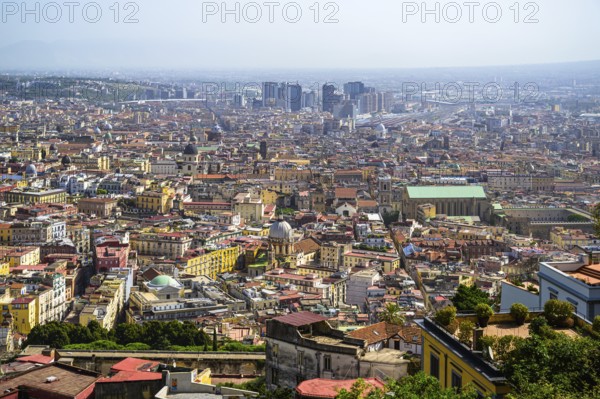 View of Naples and Vesuvius from Castel Sant'Elmo, Campania, Italy, Europe