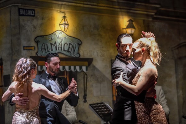 Tango dancers at the tango club El Viejo Almacén, San Telmo, Buenos Aires, Argentina, South America