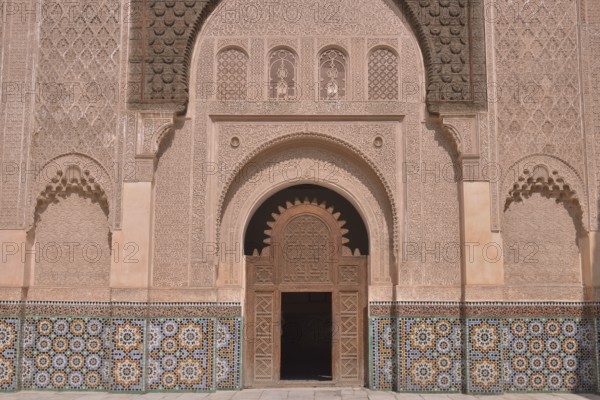 Courtyard of the Ali Ben Youssef Madrasa, historic center, Marrakesh, Marrakesh-Tensift-El Haouz region, Morocco, Africa