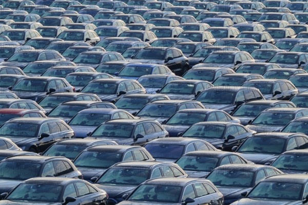 Large number of cars on assembly point, Brand Audi, Germany, Europe
