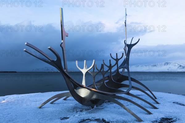 Viking Ship Sculpture, Sun Voyager, Reykjavik, Reykjanes Peninsula, Sudurnes, Iceland, Europe