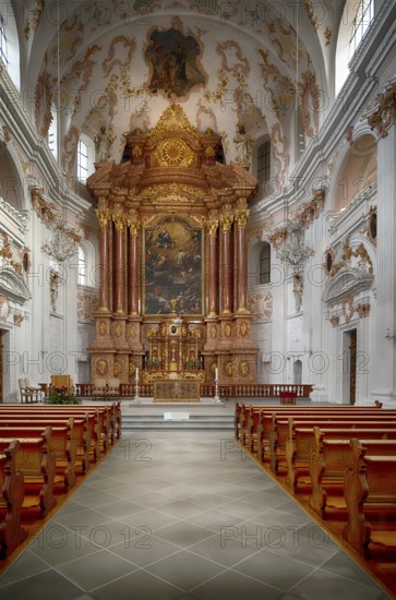 Interior photograph, high altar, chancel, Jesuit Church, Lucerne, Switzerland, Europe
