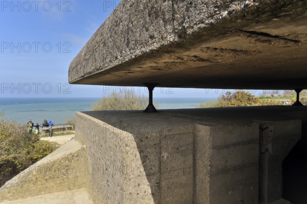 Distance measuring post of the Longues Battery, part of the Atlantic Wall in Longues-sur-Mer, Normandy, France, Europe