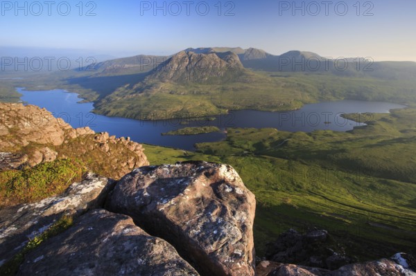 Loch Lurgainn, view from Stac Pollaidh, Scotland, Great Britain