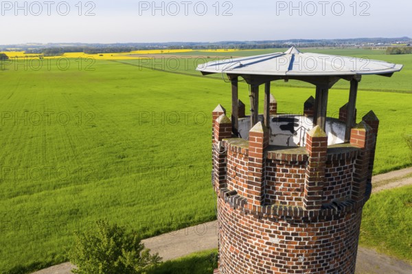 Viewing platform on the observation tower in Pyrna, Wurzen, Saxony, Germany, Europe