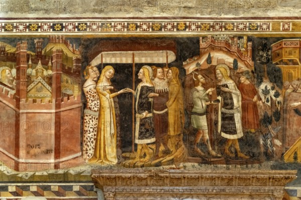 Frescoes in the interior of Trento Cathedral or San Vigilio Cathedral, Trento, Trentino, Italy, Europe