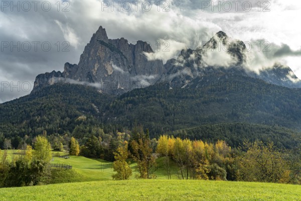 Autumn on Mount Sciliar in Siusi allo Sciliar, South Tyrol, Italy, Europe