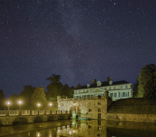 Castle night starry sky Bad Pyrmont Germany