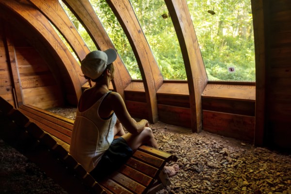Close your eyes and enjoy a sensory park to enjoy nature and the senses, Black Forest, Germany, Europe