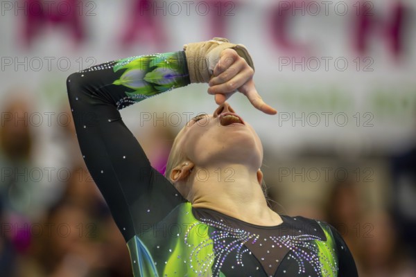 German Gymnastics League (Bundesliga) for woman, 1st competition day 2025 in Mannheim***Lea Quaas (TSV Tittmoning-Chemnitz) on floor