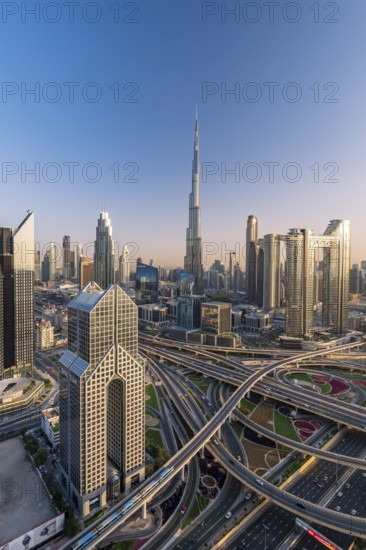 Dubai skyline, Burj Khalifa tallest building in the world, United Arab Emirates, Asia