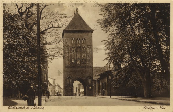 Historical postcard, picture postcard, Gröpner Tor, Witttstock Dosse, Brandenburg, Germany, digitally enhanced reproduction of an original from around 1900, picture postcard, Europe