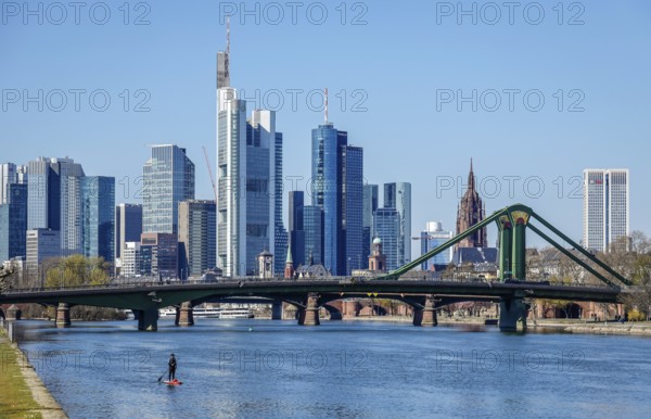 Skyline of Frankfurt city centre with banking district, Frankfurt am Main, Hesse, Germany, Europe