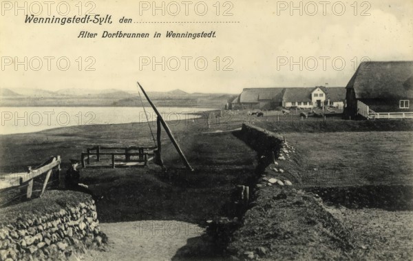 Historical postcard, picture postcard, Wenningstedt on Sylt, North Frisia, Schleswig-Holstein, Germany, digitally enhanced reproduction of an original from around 1900, picture postcard, Europe