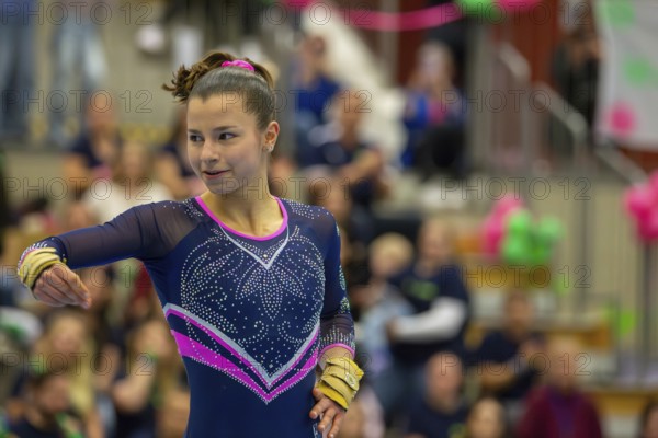 German Gymnastics League (Bundesliga) for woman, 1st competition day 2025 in Mannheim***Janoah Müller (TG Mannheim) on floor