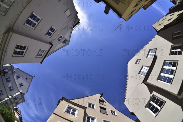 Gables of houses in the old town centre of Augsburg, Bavaria, Germany, Europe