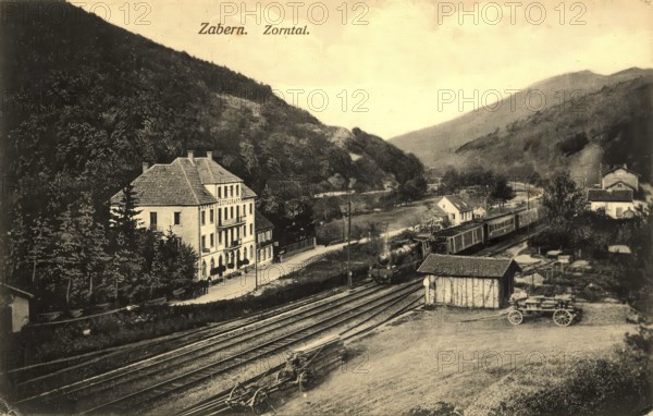 Historical postcard, picture postcard, Zabern in the Zorn Valley, today Saverne in Alsace, France, digitally enhanced reproduction of an original from around 1900, picture postcard, Europe