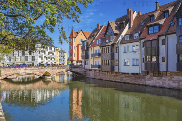 Pegnitz at flea market in Nuremberg, Germany, Europe