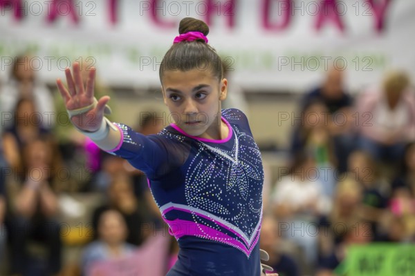 German Gymnastics League (Bundesliga) for woman, 1st competition day 2025 in Mannheim***Rebecca Aiello (TG Mannheim) on floor