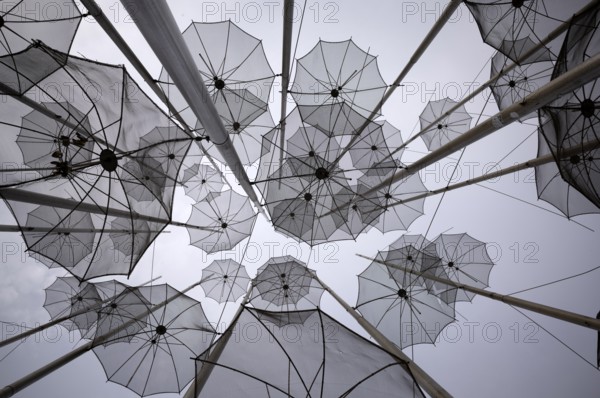 Parasols, Umbrellas, Sculpture by George Zongolopoulos, Promenade, Thessaloniki, Macedonia, Greece, Europe