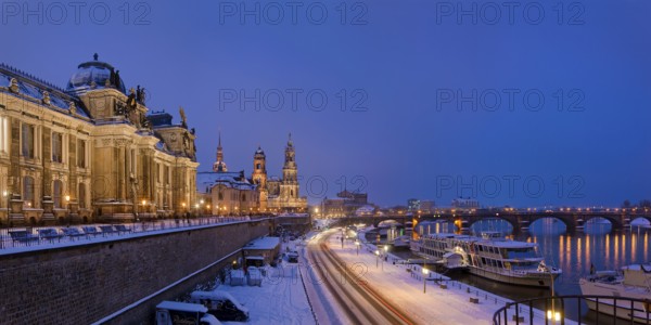 Building of the Saxon Art Association and the Academy of Fine Arts. Brühl's Terrace is an architectural ensemble and a tourist attraction in Dresden. The outdoor area stretches along the River Elbe on the Old Town side of Dresden and is also known as the Balcony of Europe