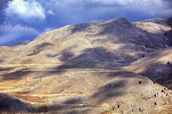 Mountains, mountain structures with shade, South Crete, Crete, Greece, Europe