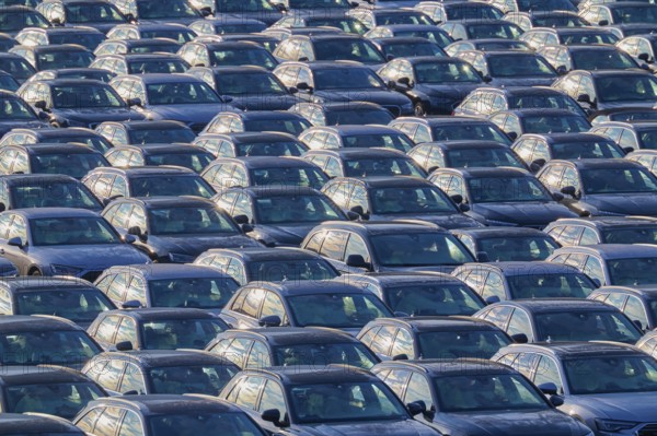 Large number of cars on assembly point, Brand Audi, Germany, Europe