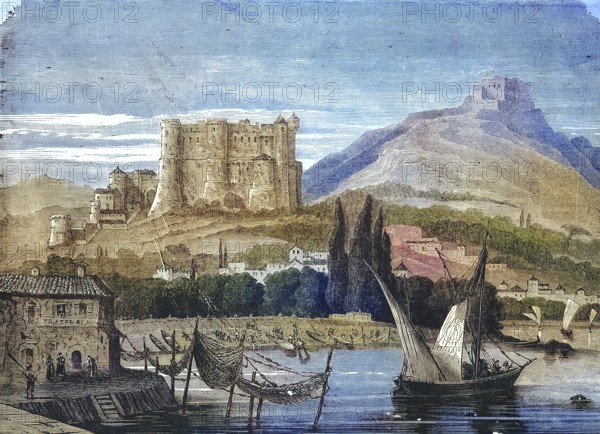 The Fort of La Spezia in Liguria in 1869, Italy, Historic, digitally restored reproduction of a 19th century original, Europe