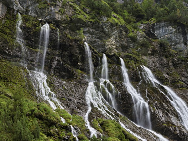Cascades from the Jungibach Falls, Gental, Canton Bern, Switzerland, Europe