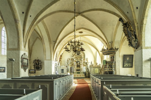 Interior of St Catherine's Church in Trent, Ruegen Island, Mecklenburg-Western Pomerania, Germany, Europe