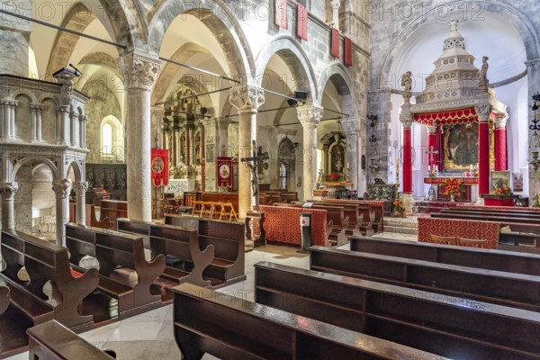 Interior of St Mark's Cathedral in Korcula, Croatia, Europe